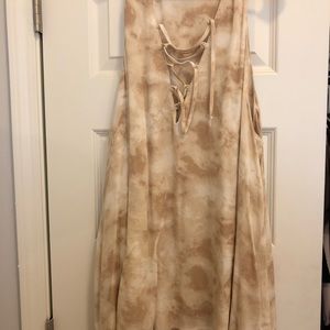 Rancho mini dress in peach tie die